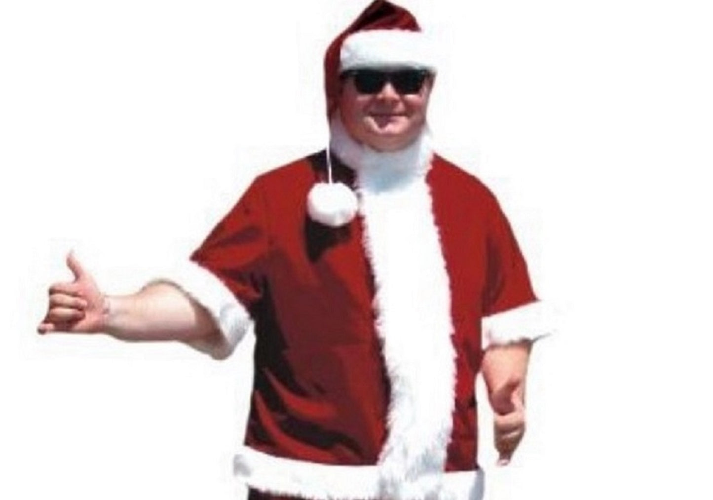 Sunny Claus Short Santa Suit Set - Microfiber - Costume - Men - Size 42"- 48"