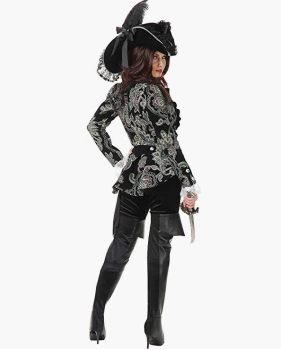 Black Thigh High Boot Covers - Vinyl - Pirate - Women - Medium/Large