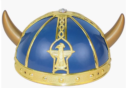 Viking Helmet - Blue/Gold - Costume Cosplay Accessory - Child Teen