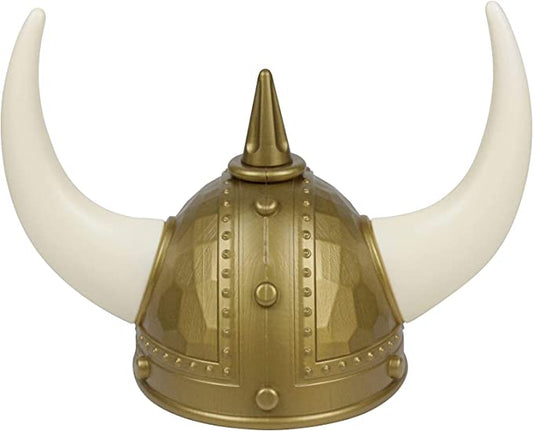 Spiked Viking Helmet - Gold - Deluxe - Costume Cosplay Accessory - Teen Adult
