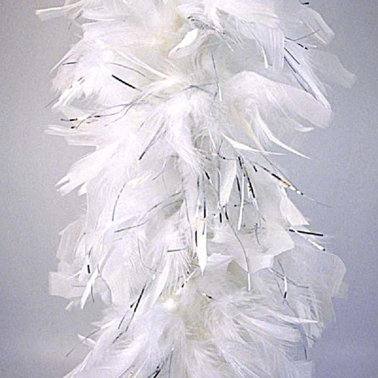 Boa - Thick Mylar - White/Silver - Spirit Week 20's 80's - Costume Accessories