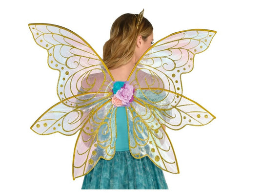 Mythical Glitter Gold Wings - Fairy - Butterfly Costume Accessories - Adult Teen