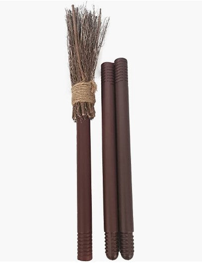 Witch Broom - Brown - 3-Piece - 36" - Collapsible - Costume Accessory Prop