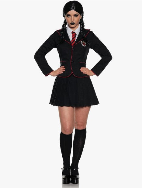 Gothic Schoolgirl Mini Dress Witch Costume Women Sizes