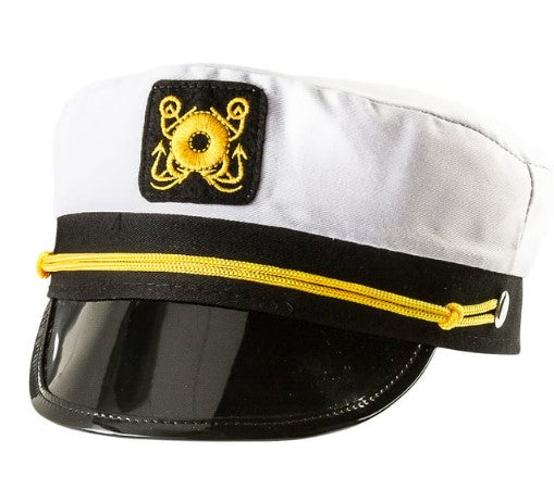 Yacht Skipper Hat - Captain - White - Costume Accessory - One Size