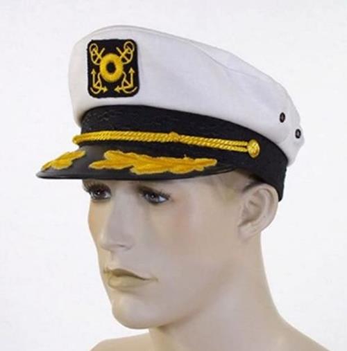 Yacht Skipper Hat - White - Captain - Costume Accessory - One Size