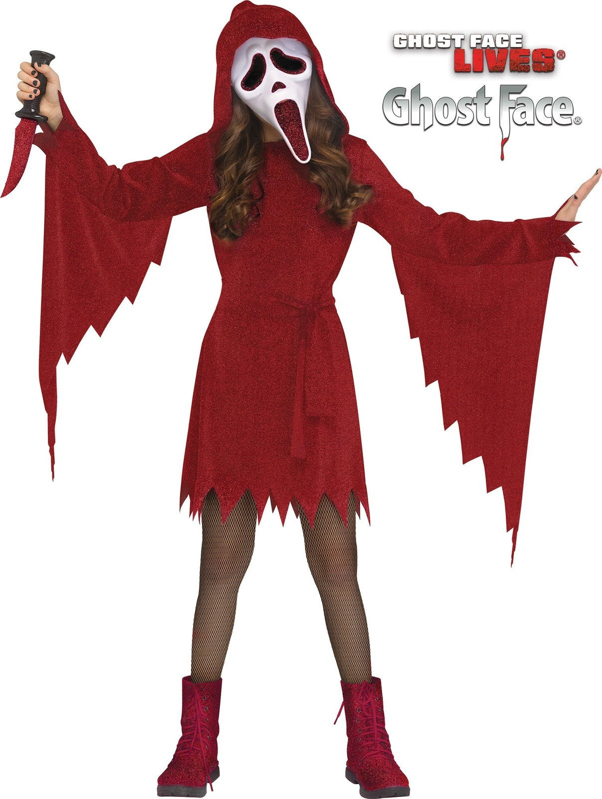 Crimson Sparkle Scream Ghostface® - Licensed - Costume - Girls - 4 Sizes