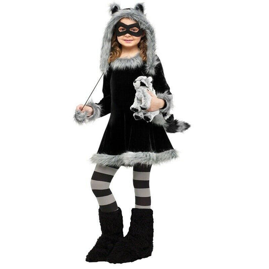 Sweet Raccoon Girl - Hooded Dress - Costume - Child - Large 12-14