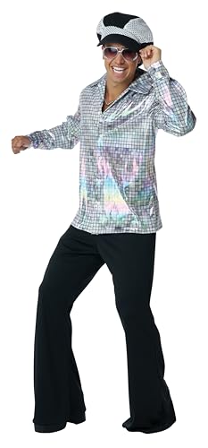 Disco Shirt & Hat Mirror Ball - 70's Disco - Costume - Mens - 2 Sizes