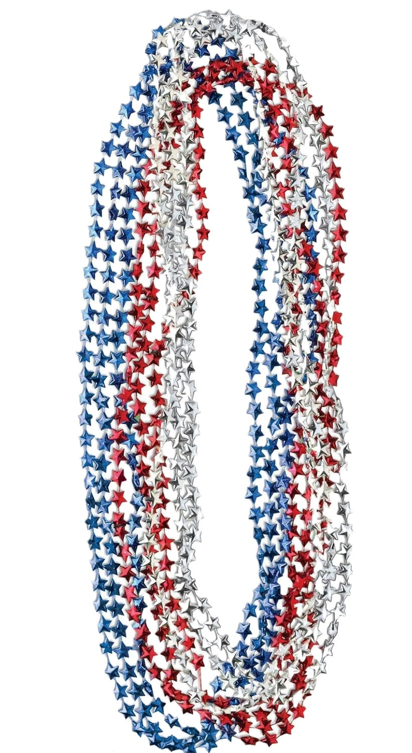 3 Star-Shaped Bead Necklaces - 4th of July - Costume Accessory