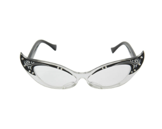 Cat Eye Rhinestone Glasses - Grease - 50's - Costume Accessories - Teen Adult