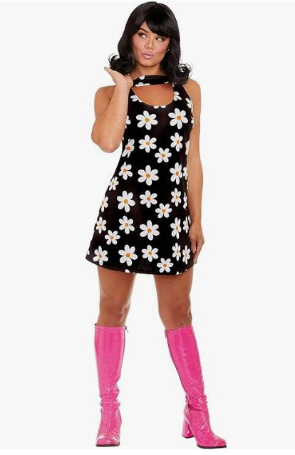 60's Daisy Mini Dress - 1970's - Mod - Costume - Adult - 3 Sizes