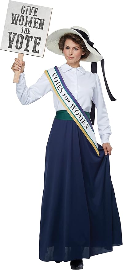 American Suffragette - White/Navy - Costume - Women - XL