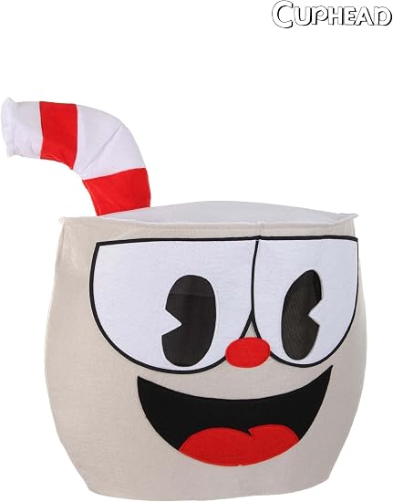 Cuphead Felt Mask - Video Game - Costume Accessory - One Size