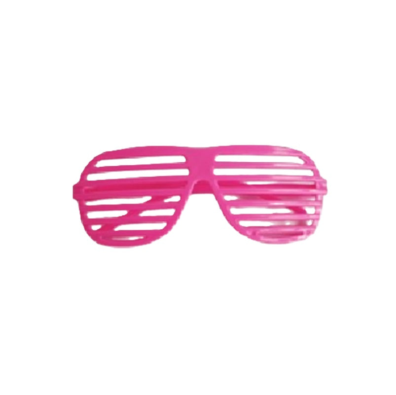 1980's Shutter Slot Glasses - Gold | White | Pink - Costume Accessory - One Size