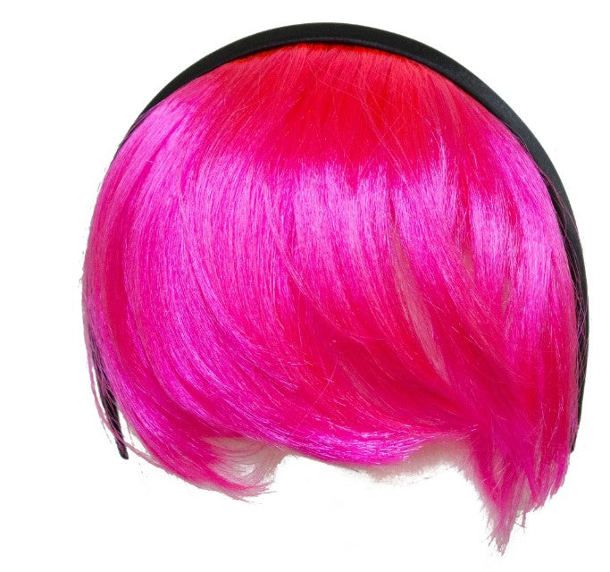 80's Headband - Bangs - Hot Pink - Pony - Costume Accessory - Adult Teen