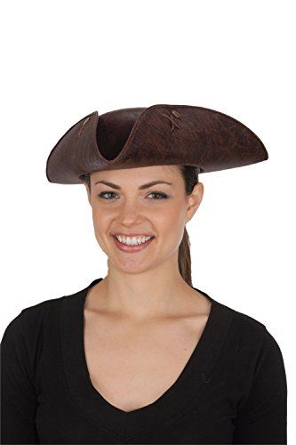 Pirate Hat - Tricorn - Brown - Colonial - Unisex - Costume Accessory - One Size