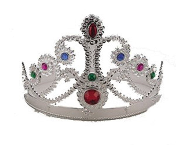 Tiara - Silver - Queen - Princess - Plastic - Adjustable - Costume Accessory