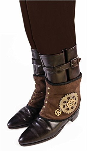 Steampunk Spats - Brown/Gold - 20's - Costume Accessories - One Size