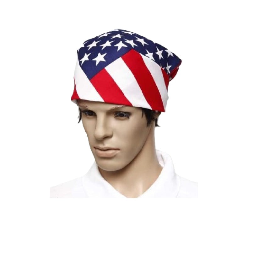 American Flag Bandana - 20" x 20" - 4th of July - USA - Costume Accessory
