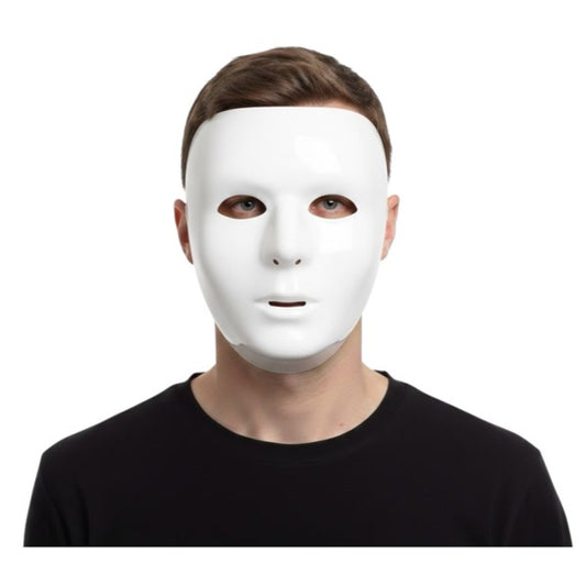 White Blank Mask - Plastic - Costume Accessory - One Size