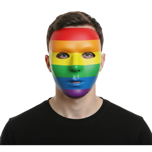 Regenbogen-Vollgesichtsmaske aus Kunststoff – Kunststoff – Kostümzubehör – Erwachsene
