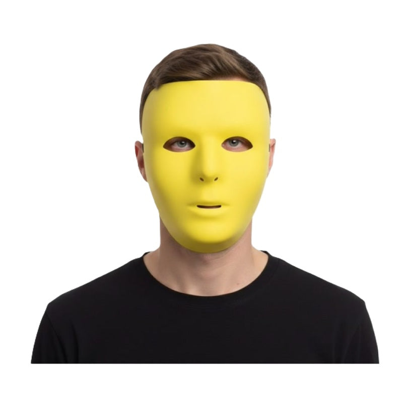 Plastic Blank Mask - Red | Yellow | Green | Blue - Costume Accessory - One Size