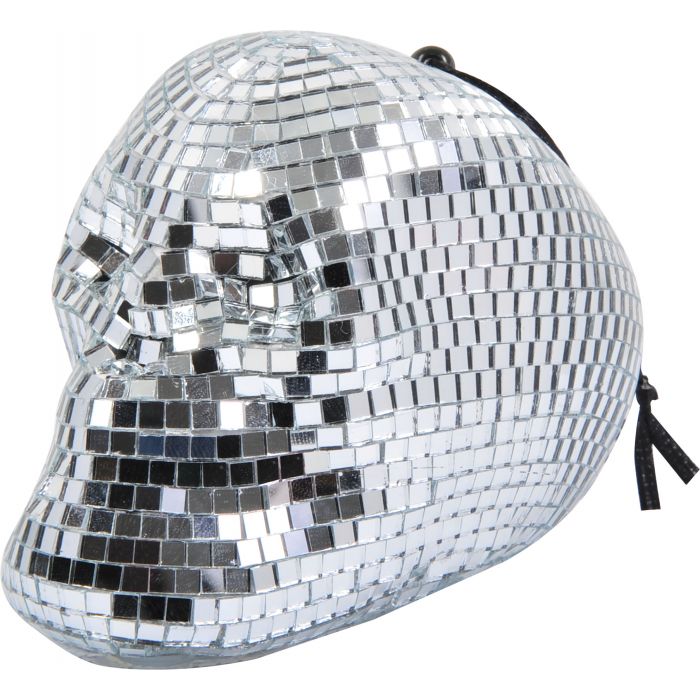 Silver Bling Mirror Ball Skull - Disco - Costume Accessory - Decor