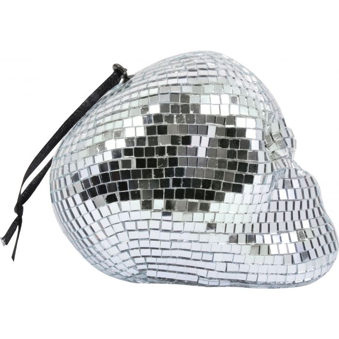 Silver Bling Mirror Ball Skull - Disco - Costume Accessory - Decor