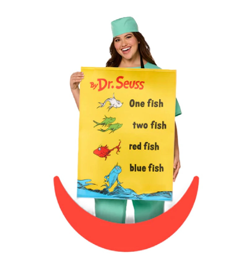 Dr. Seuss  One Fish, Two Fish Boo Book Cover Tunic - Costume - One Size