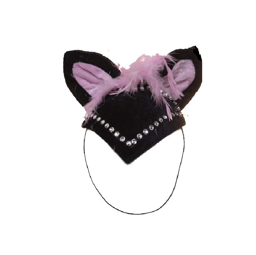 Black/Pink Cat Hat - Fascinator - Costume Accessory - One Size