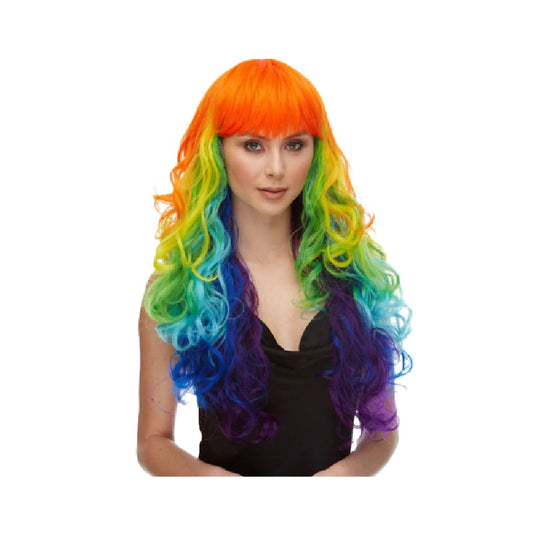Chroma Rainbow Wig - Wavy - Long - Costume Accessory - One Size