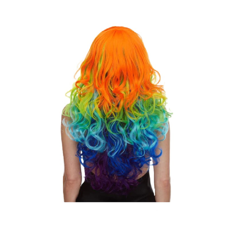 Chroma Long Wavy Rainbow Wig - Pride - Costume Accessory - One Size