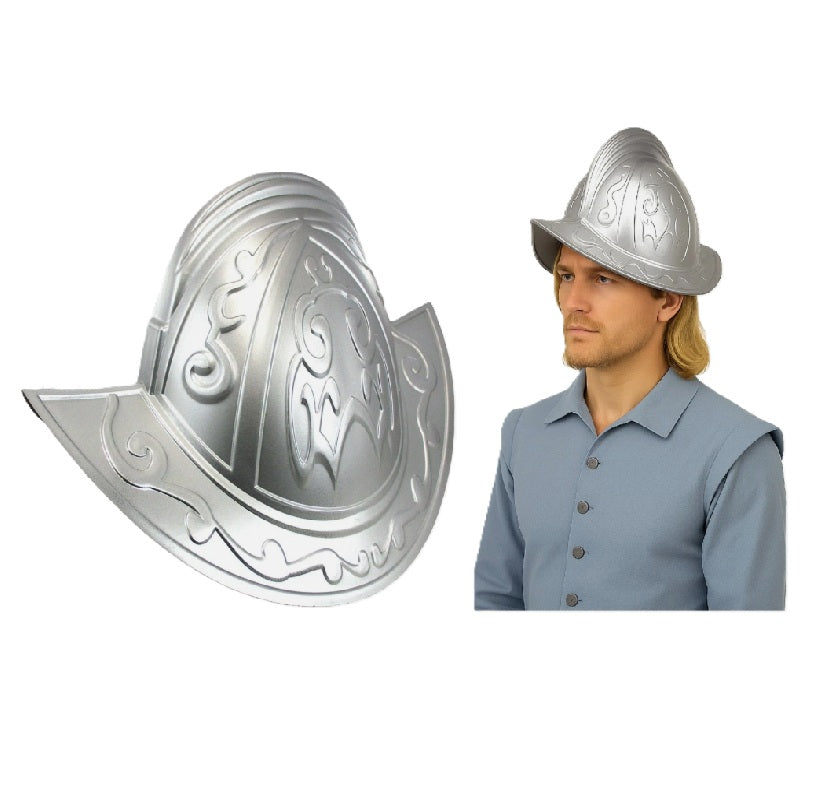 Silver Conquistador Helmet - Medieval - Costume Cosplay Accessory - One Size