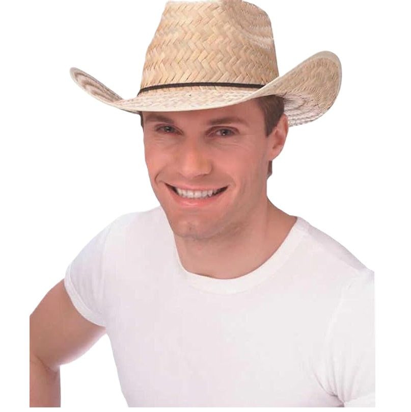 Cowboy Cowgirl Hat - Braided Straw - Costume Accessory - One Size