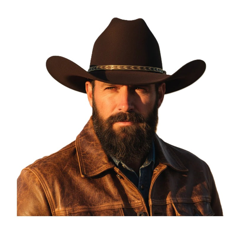 Brown Cowboy Cowgirl Hat - Costume Accessory - Unisex Adult - Small/Medium