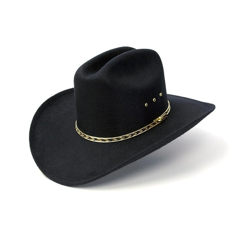 Black Cowboy Cowgirl Hat - Costume Accessory - Unisex Adult - 2 Sizes