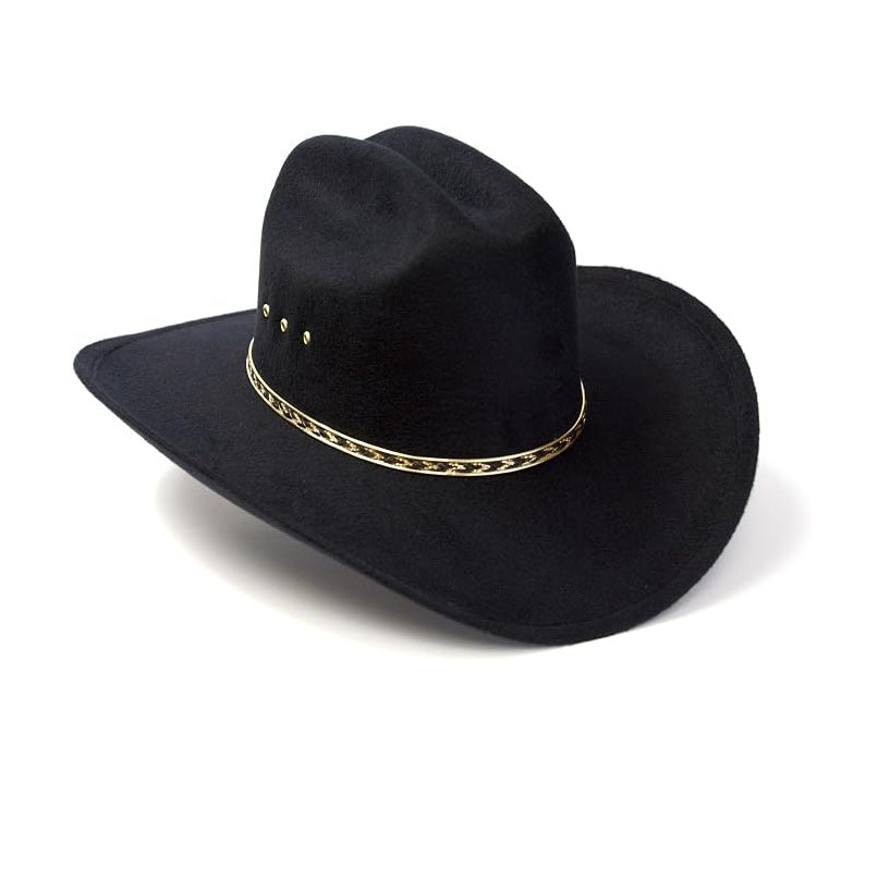 Black Cowboy Cowgirl Hat - Costume Accessory - Unisex Adult - 2 Sizes