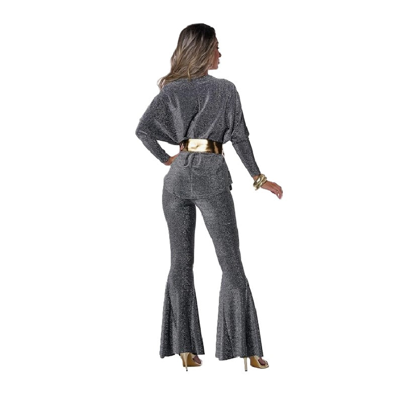 Black Metallic Disco Dazzler - 1970's - Costume - Women - 5 Sizes