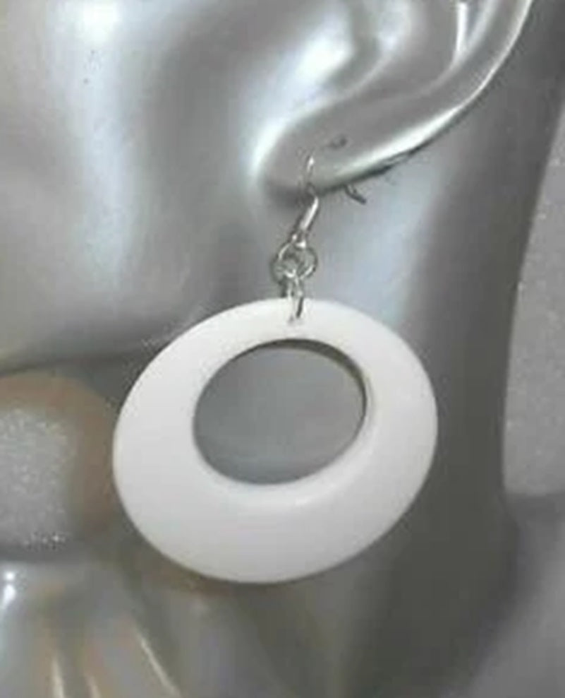 Classic Mod Earrings - White - Disco - 70's 80's - Costume Accessories