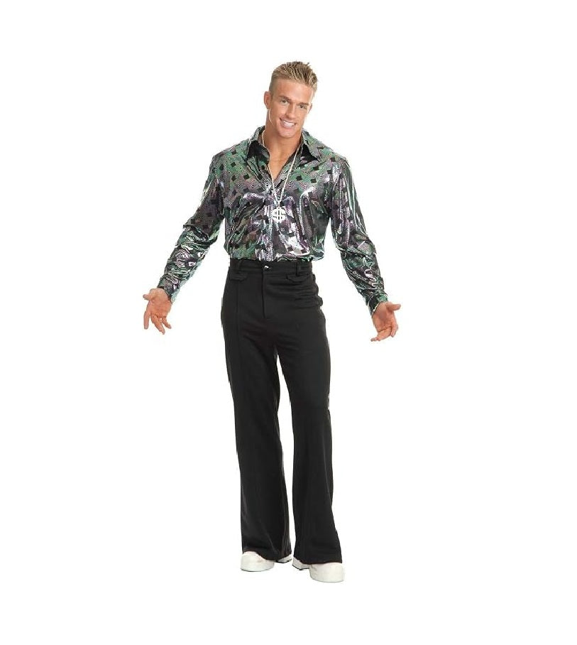 Pantalones para disfraz de discoteca - Década de 1970 - Hombre - Negro - Tallas de cintura 30-44