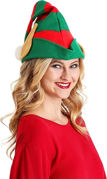 Elf Hat with Ears - Santa's Helper - Soft Felt - Unisex - Smaller Adult Teen