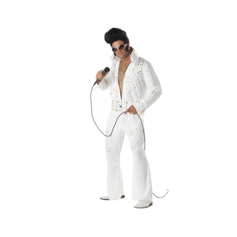 Elvis – Rocklegende – Weiß – Strass – Kostüm – Erwachsene – 3 Größen