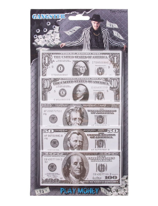 Fake Cash Pad Pack - Gangster Pimp Robbers - Costume Accessory