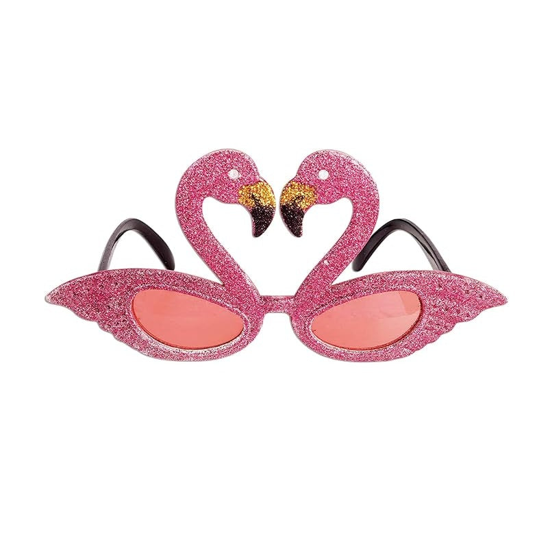 Pink Glittery  Flamingo Glasses - Tropical - Luau - Costume Accessory - One Size