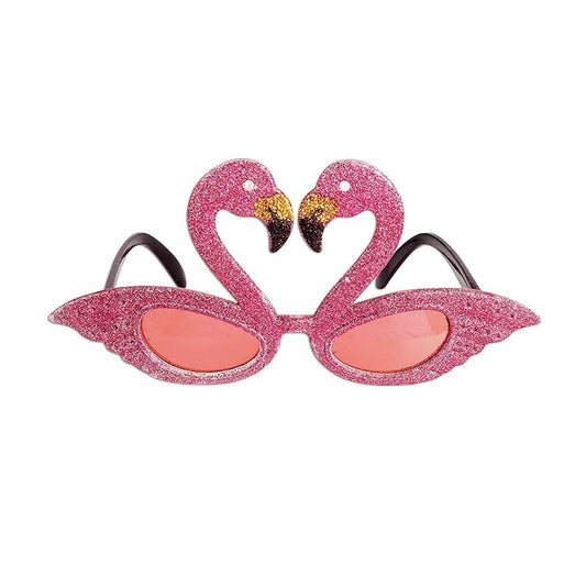 Pink Glittery  Flamingo Glasses - Tropical - Luau - Costume Accessory - One Size