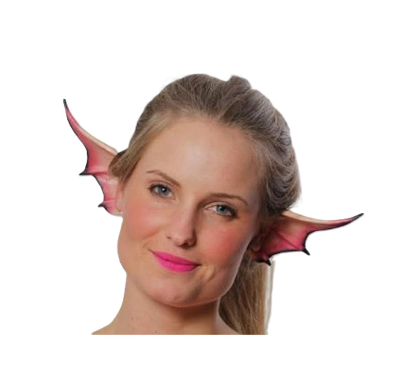 Flexi-Ohren mit Drachen-Gargoyle-Motiv, rosa/lila Flügel, Kostüm-Accessoire, Teenager und Erwachsene