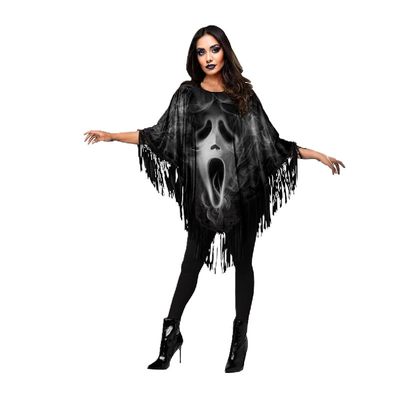 Ghostface Poncho - Fringe - Licensed Scream - Costume - One Size