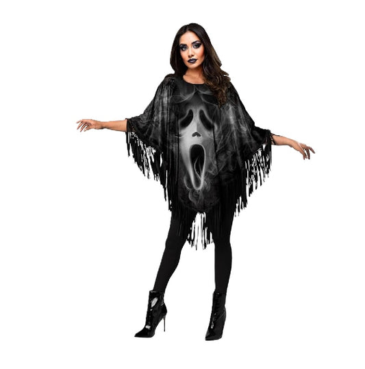 Ghostface Poncho - Fringe - Licensed Scream - Costume - One Size