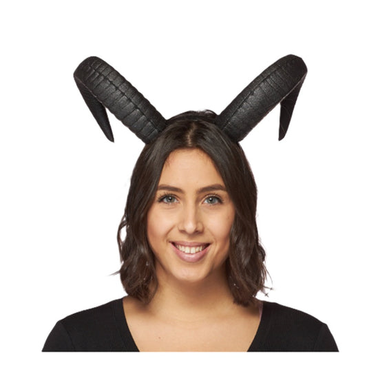 Goat Horns Headband - Demon - Sublimated - Costume Accessory Cosplay - One Size